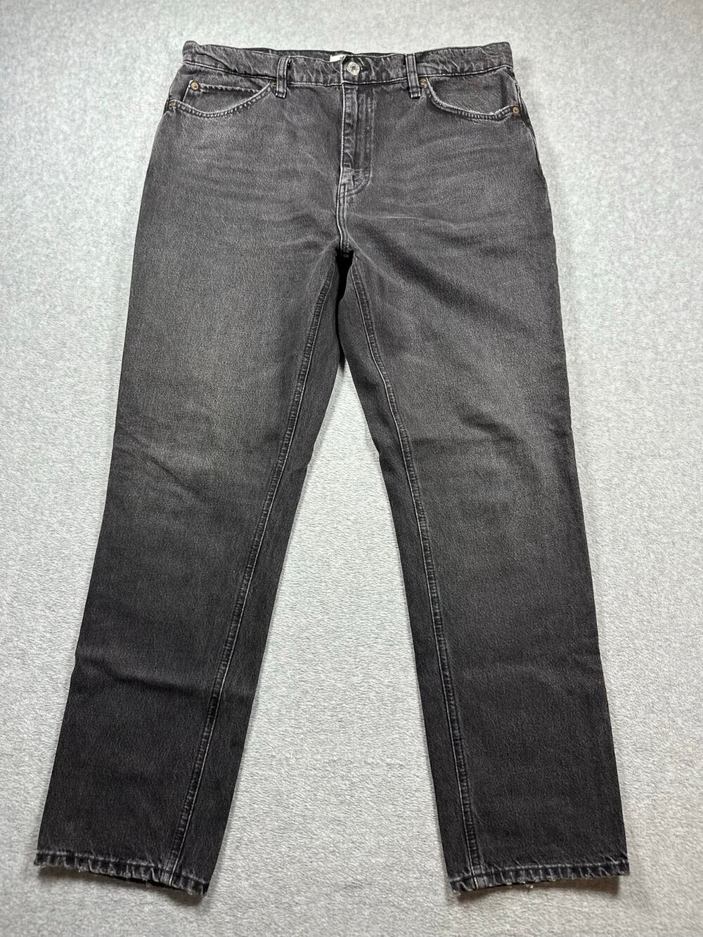 RE/DONE Straight Leg Jeans Women's SZ 32 Charcoal Gray Denim Five-Pockets Style